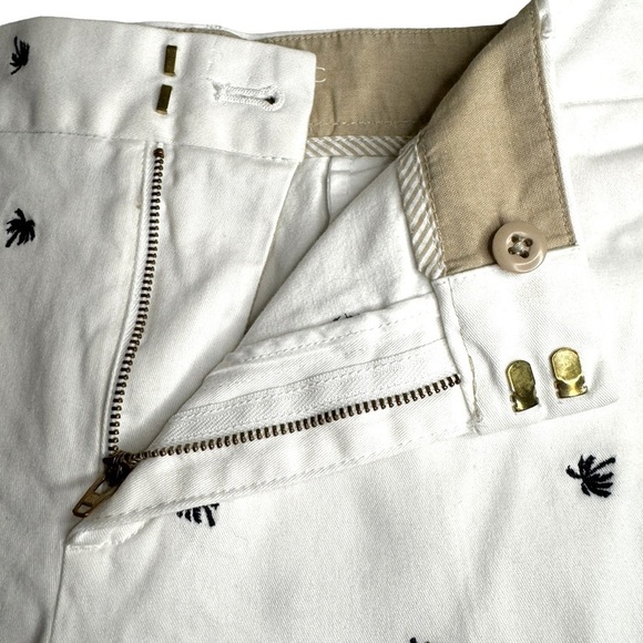 Banana Republic City Chino Palm tree shorts novelty women’s 14 white navy - Picture 4 of 10